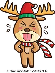 Funny christmas rain deer teasing