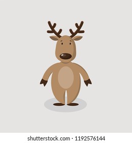 Funny Christmas reindeer on a gray background.