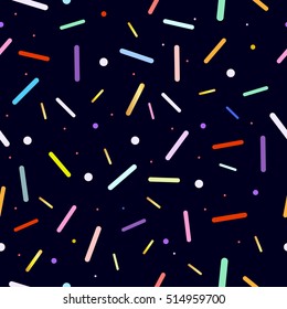Funny Christmas seamless pattern with colorful party sticks.