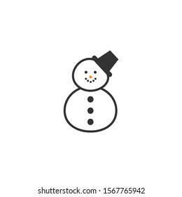 Funny christmas snowman in hat isolated on white background
