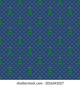 funny christmas tree on blue and snow background