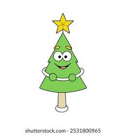 funny Christmas Tree Toppe  vector illustration