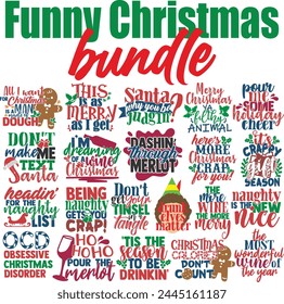 Funny Christmas Vector Designs Bundle