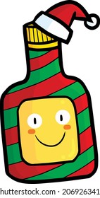 Funny christmas whisky cartoon character