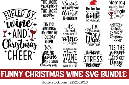 Funny Christmas Wine SVG Bundle