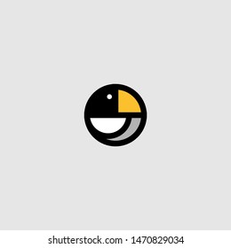Funny Circle Bird Logo Design