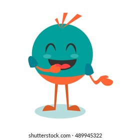 Funny circle mascot. Vector illustration eps.10