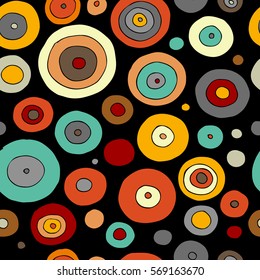 Funny circles colorful, seamless pattern for your design