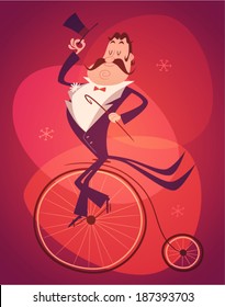 Funny circus acrobat. Vector illustration.