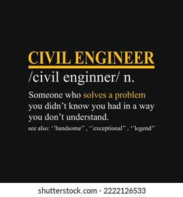 Gracioso diseño de camisetas de definición de INGENIERO CIVIL