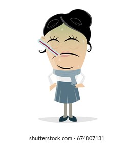 funny clipart of a sick woman