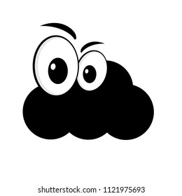 funny cloud with cartoon eyes.