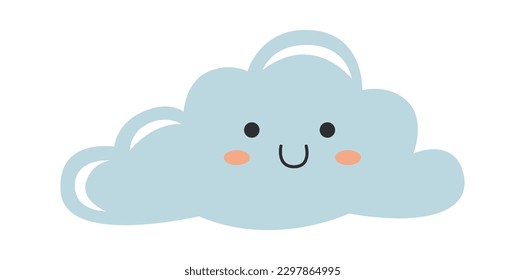 Funny cloud character Weather design element. Vector illustration