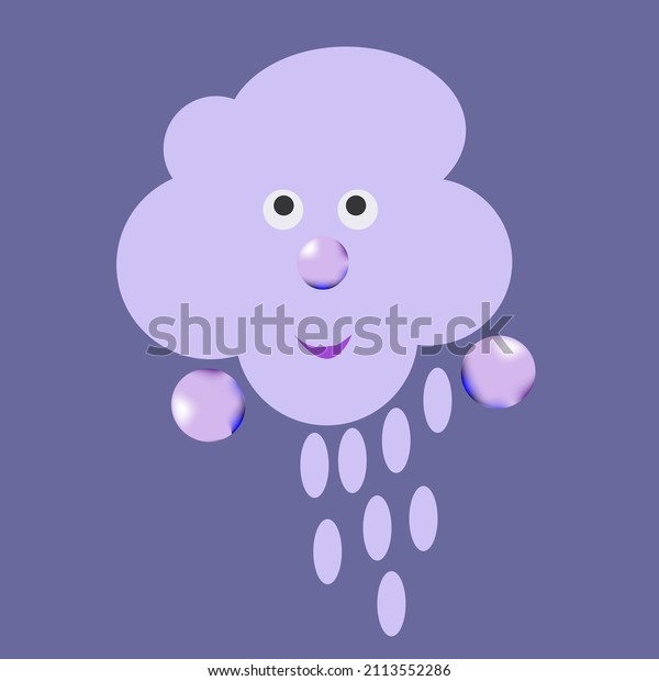 Funny Cloud Childrens Drawing Illustration Cartoon Stock Vector