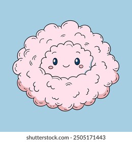 funny cloud with eyes vector illustration