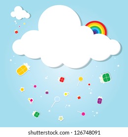 funny cloud. rain of gifts