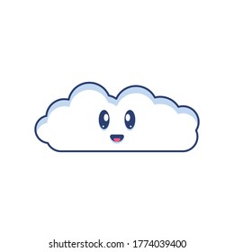 Funny cloud vector illustration, character vector illustration.