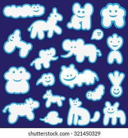 funny clouds animals cartoons