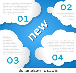 Funny Clouds Background. Vector Decorative Illustration.