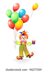 funny clown with balloons