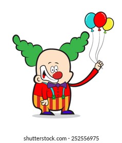 Funny clown cartoon illustration