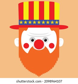 funny clown character vector illustration