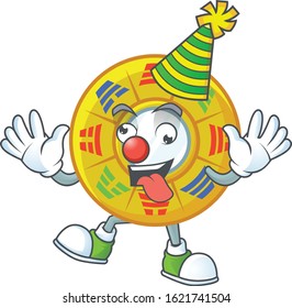 Funny Clown chinese circle feng shui cartoon character mascot design