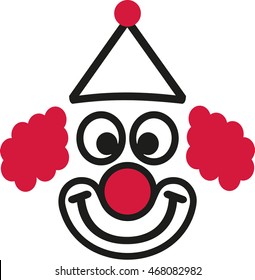 Funny clown face with hat