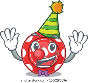 Funny Clown gambling chip cartoon character mascot design