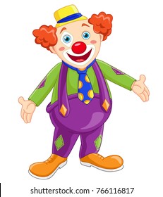 Funny clown with a hat