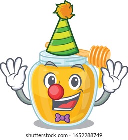 Funny Clown honey cartoon character mascot design