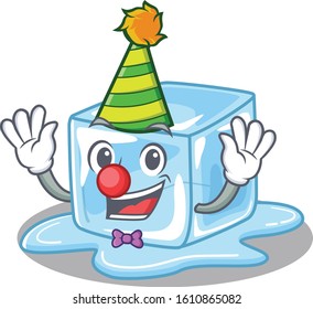 Funny Clown ice cube cartoon character mascot design