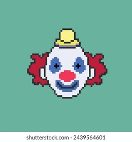 funny clown icon pixel art