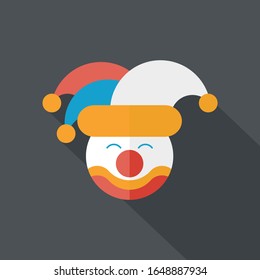 Funny clown icons with unique colors