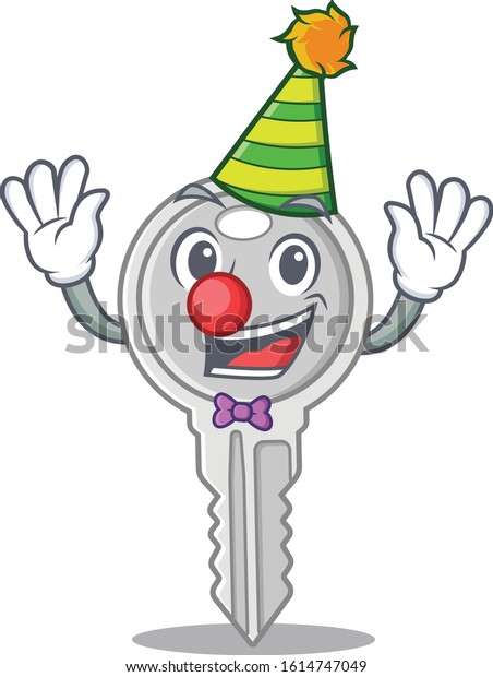 Funny Clown key\
cartoon character mascot\
design