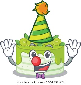 Funny Clown kiwi cake cartoon character mascot design