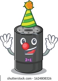 Funny Clown oil filter cartoon character mascot design