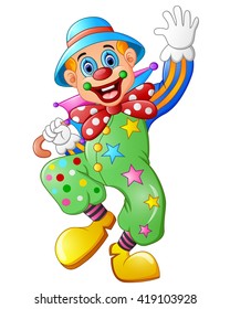 Funny clown on a white background