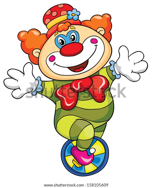 Funny Clown On White Background Vector Stock Vector (Royalty Free ...