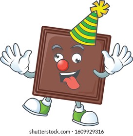 Funny Clown one bite chocolate bar cartoon character mascot design