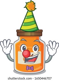 Funny Clown peach jam cartoon character mascot design