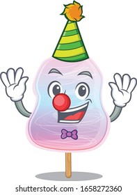 Funny Clown rainbow cotton candy cartoon character mascot design