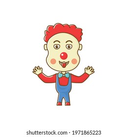 a funny clown in red