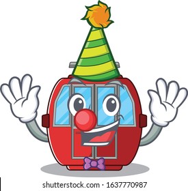 Funny Clown ropeway cartoon character mascot design