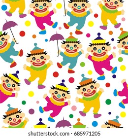 Funny Clown  seamless pattern