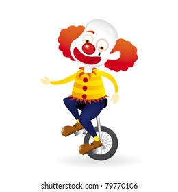 Funny Clown in a unicycle