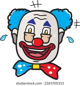 funny clown vector with panic expression