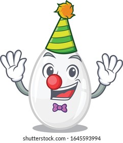 Funny Clown white egg cartoon character mascot design