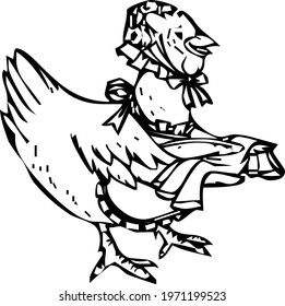 funny cock drawing vector design