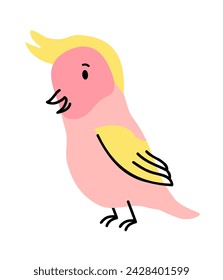 funny cockatoo in a trendy cartoon style